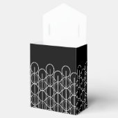 Zwart wit gekoppeld ovaal patroon dank u geschenkd bedankdoosjes (Geopend)