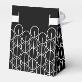 Zwart wit gekoppeld ovaal patroon dank u geschenkd bedankdoosjes (Achterkant)