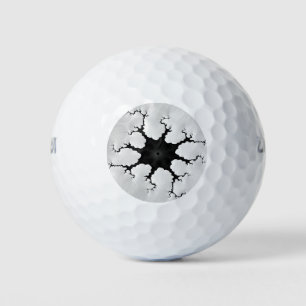 Zwart-wit gekraakte fractale kunst golfballen
