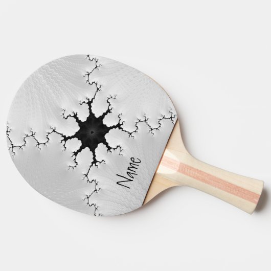 Zwart-wit gekraakte fractale kunst toevoegen Jouw Tafeltennisbatje (Zijkant)