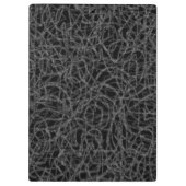 Zwart-wit gekrabbeld lijnpatroon klembord (Achterkant)