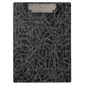 Zwart-wit gekrabbeld lijnpatroon klembord (Voorkant)