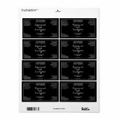 Zwart wit gekruld tekst cosmetica fles label  (Full Sheet)