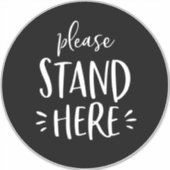 Zwart & Wit gelieve te staan hier grote vloertelle Sticker (Voorkant)