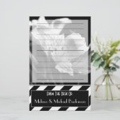 Zwart-wit gelinkte iris - Aangepaste schrijfbenodi Briefpapier (Staand voorkant)