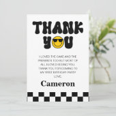 Zwart Wit Gelukkig Dude 1e Verjaardag Dank u kaart (Staand voorkant)