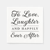Zwart-wit Gelukkig Ooit Na Huwelijk Servet (Voorkant)