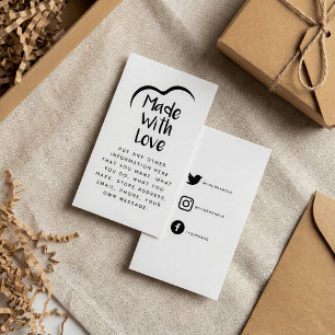 Zwart-wit gemaakt met liefdeshart Silhouette Informatiekaartje