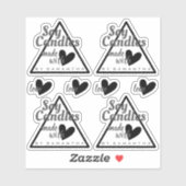 Zwart-wit gemaakt met liefdeshartskaarsen sticker (Vel)