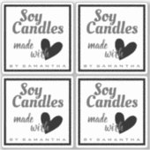 Zwart-wit gemaakt met liefdeshartskaarsen sticker (Voorkant)