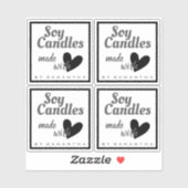 Zwart-wit gemaakt met liefdeshartskaarsen sticker (Vel)
