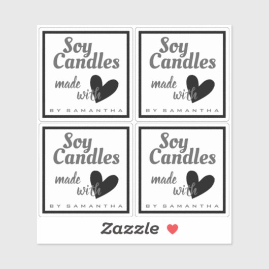Zwart-wit gemaakt met liefdeshartskaarsen sticker (Vel)