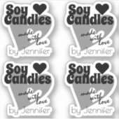 Zwart-wit gemaakt met liefdeshartskaarsen sticker (Voorkant)