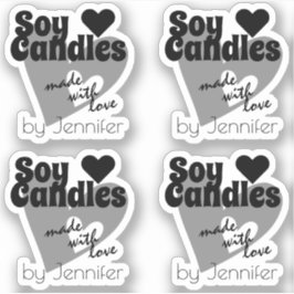 Zwart-wit gemaakt met liefdeshartskaarsen sticker