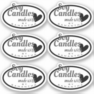 Zwart-wit gemaakt met liefdeshartskaarsen sticker