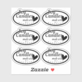 Zwart-wit gemaakt met liefdeshartskaarsen sticker (Vel)