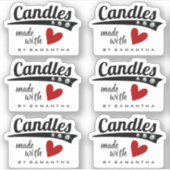 Zwart-wit gemaakt met liefdesrode hartkaarsen sticker (Voorkant)