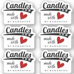 Zwart-wit gemaakt met liefdesrode hartkaarsen sticker