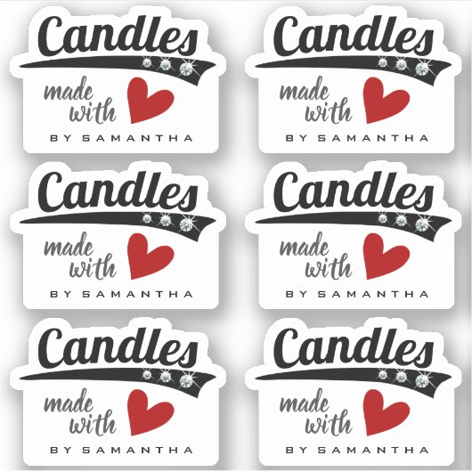 Zwart-wit gemaakt met liefdesrode hartkaarsen sticker (Voorkant)