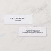 Zwart Wit Gemakkelijk te bewerken Plain Slim Visit Mini Visitekaartje (Voorkant / Achterkant)