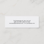 Zwart Wit Gemakkelijk te bewerken Plain Slim Visit Mini Visitekaartje (Achterkant)