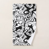 Zwart-wit gemarmerd Abstract Bad Handdoek (Handdoek)