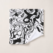 Zwart-wit gemarmerd Abstract Bad Handdoek (Wasdoekje)