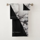 Zwart-wit gemarmerd bad handdoek (Insitu)