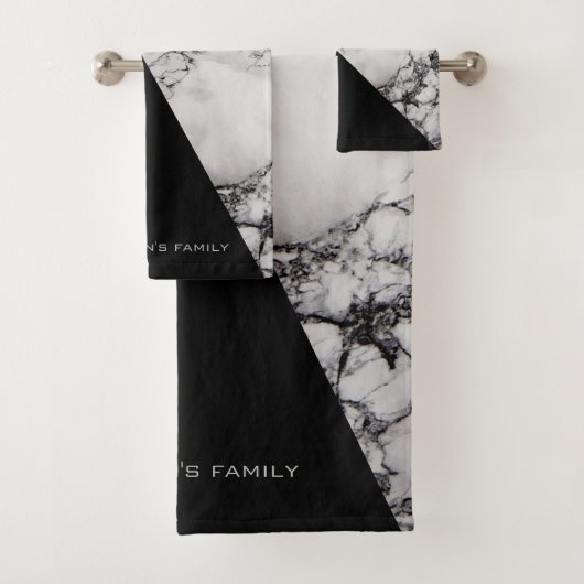 Zwart-wit gemarmerd bad handdoek (Insitu)