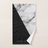 Zwart-wit gemarmerd bad handdoek (Handdoek)