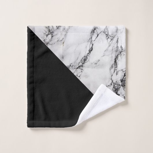 Zwart-wit gemarmerd bad handdoek (Wasdoekje)