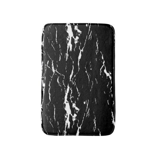 Zwart-wit gemarmerd effect badmat (Voorkant Verticaal)