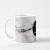 Zwart-wit gemarmerd en hart koffiemok (Links)