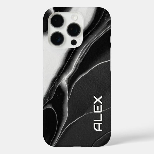 Zwart-wit gemarmerd inktpatroon - Modern Abster Case-Mate iPhone Case (Achterkant)