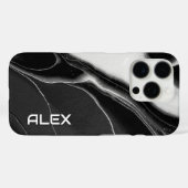 Zwart-wit gemarmerd inktpatroon - Modern Abster Case-Mate iPhone Case (Achterkant (horizontaal))