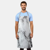 Zwart-wit gemarmerd schort (Gedragen)