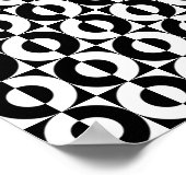Zwart-wit Geo Combo Funky Circles Poster (Hoek)