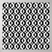 Zwart-wit Geo Combo Funky Circles Poster (Voorkant)