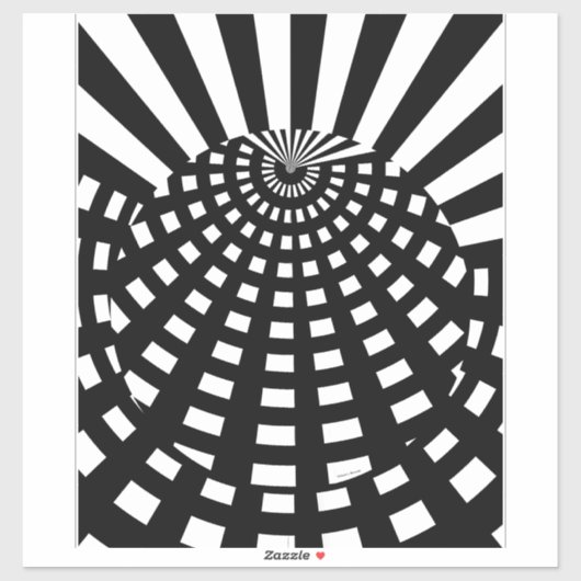 Zwart-wit Geo Orb Sticker (Vel)