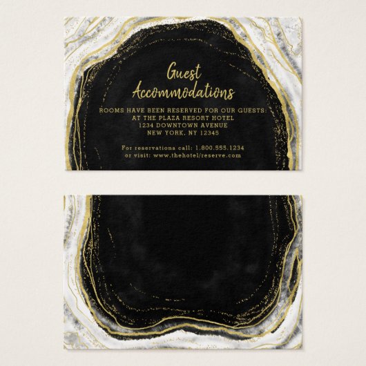 Zwart Wit Geode Guest Accommodaties Invoegen Kaart (Voorkant /achterkant)