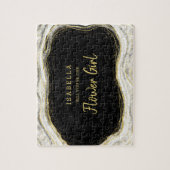 Zwart Wit Geode wordt ons Bloemenmeisje voorstel Legpuzzel (Verticaal)