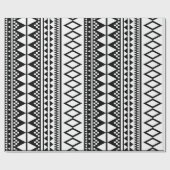 Zwart-wit Geometric Aztec Pattern Cadeaupapier (Vlak)