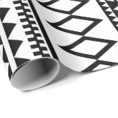 Zwart-wit Geometric Aztec Pattern Cadeaupapier (Rol Hoek)