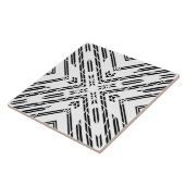 Zwart-wit Geometric Chevron Tegeltje (Zijkant)
