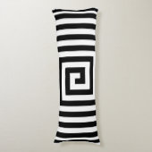 Zwart-wit Geometrics Solid Reverse Th Lichaamskussen (Voorkant Verticaal)