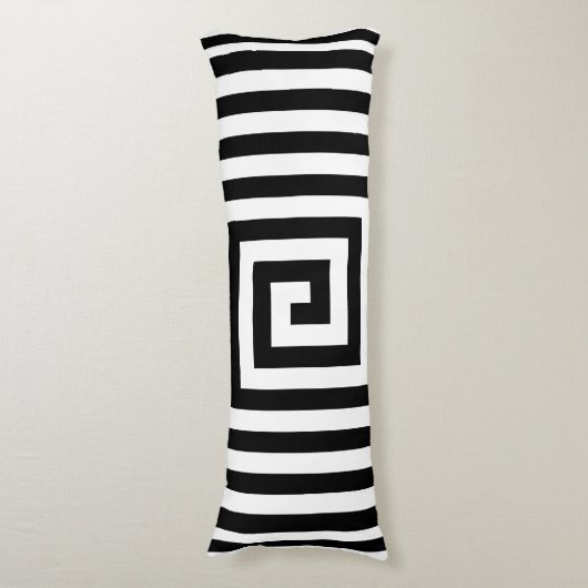 Zwart-wit Geometrics Solid Reverse Th Lichaamskussen (Voorkant Verticaal)