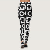 Zwart-wit geometrie Leggings (Achterkant)