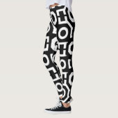 Zwart-wit geometrie Leggings (Links)