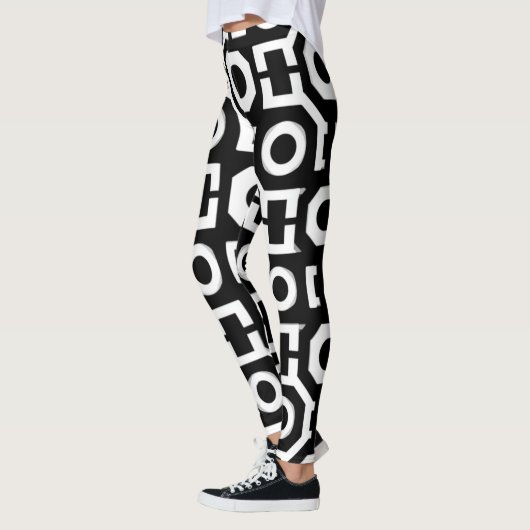 Zwart-wit geometrie Leggings (Links)