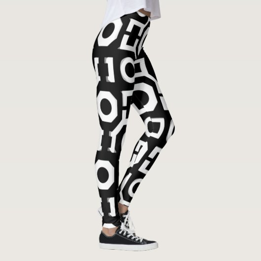 Zwart-wit geometrie Leggings (Rechts)